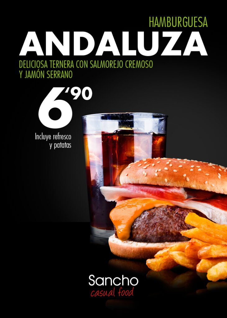 La Andaluza Burger. Creación de Sancho Casual Burger en 2013.