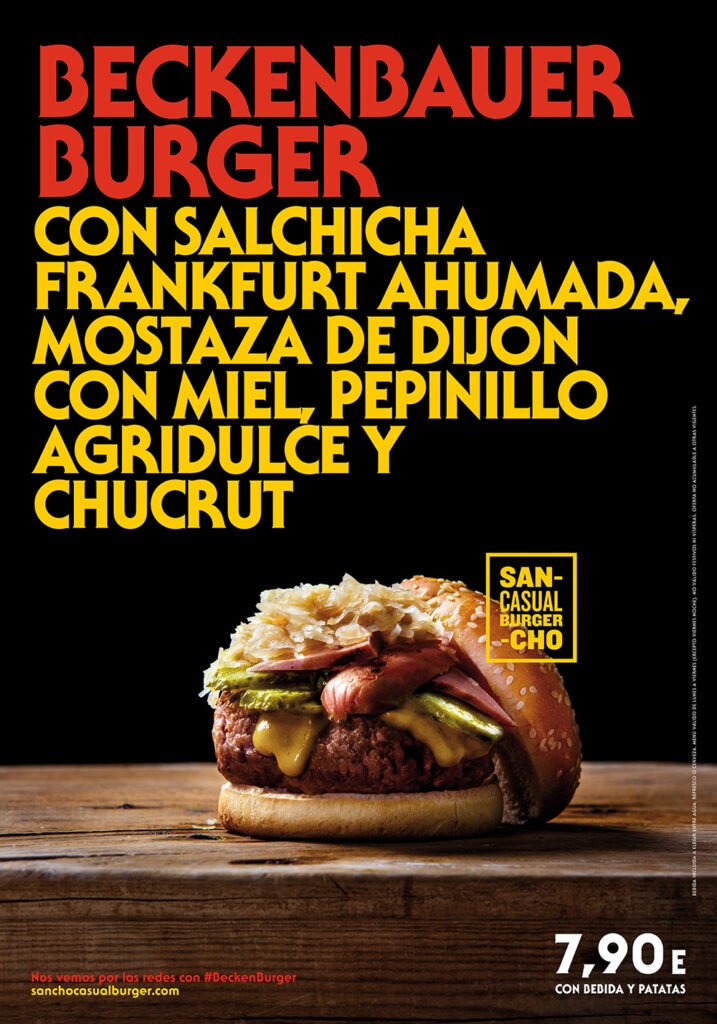 Beckenbauer Burger. Creación de Sancho Casual Burger en 2017.