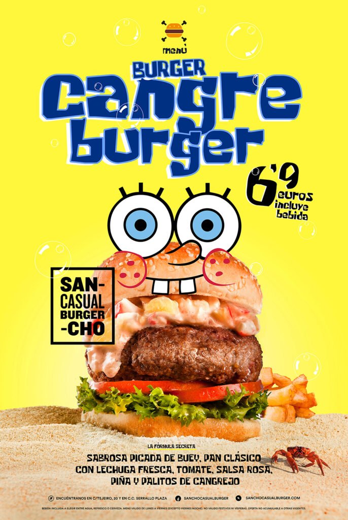 Cangre Burger. Creación de Sancho Casual Burger en 2015.