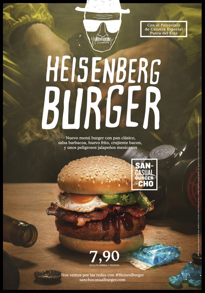 Heisenberg Burger. Creación de Sancho Casual Burger en 2017.