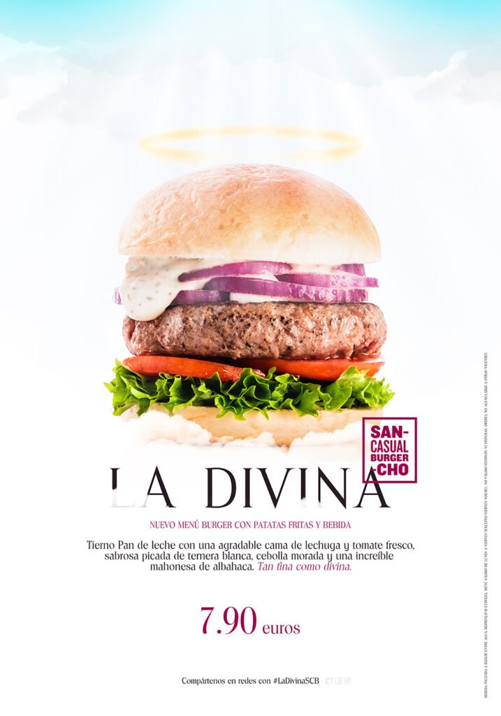 La Divina Burger. Creación de Sancho Casual Burger en 2016.