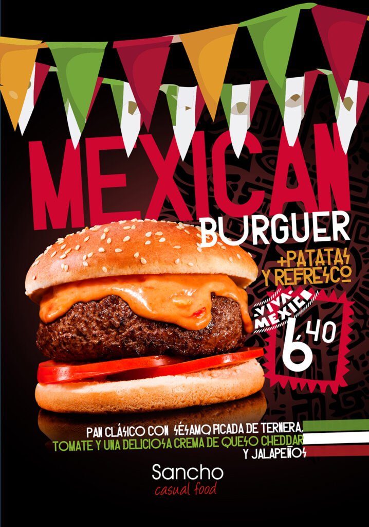 Mexican Burger. Creación de Sancho Casual Burger en 2013.