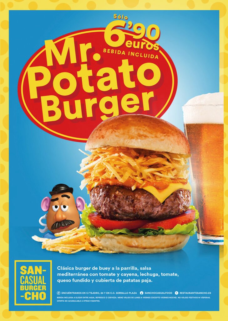 Mr. Potato Burger. Creación de Sancho Casual Burger en 2014.